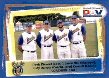 2011 DAV Minor / Independent / Summer Leagues #626 Coaching Staff (Travis Kiewiet / Jason Nell / Rudy Darrow / Jared Krasselt) Front