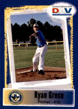 2011 DAV Minor / Independent / Summer Leagues #819 Ryan Greco Front
