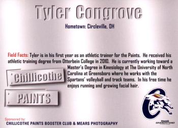 2011 Grandstand Chillicothe Paints #NNO Tyler Congrove Back