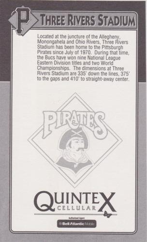 1994 Quintex Pittsburgh Pirates SGA #NNO Three Rivers Stadium Back