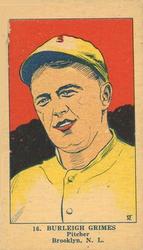 1923 Strip Cards (W515-2) #16 Burleigh Grimes Front