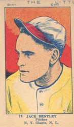 1923 Strip Cards (W515-2) #12 Jack Bentley Front