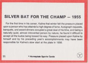 1983 Al Kaline Story - Red Back Border #11 Silver Bat For the Champ - 1955 Back