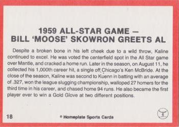 1983 Homeplate Sports Cards The Al Kaline Story: 30 Years A Tiger! - Red Back Border #18 Bill Skowron / Al Kaline Back