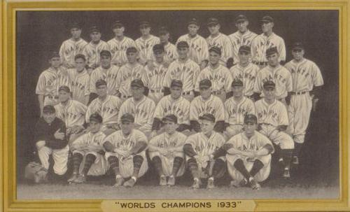 1934 Goudey Premiums (R309-1) Reprints #3 World's Champions of 1933 (New York Giants) Front