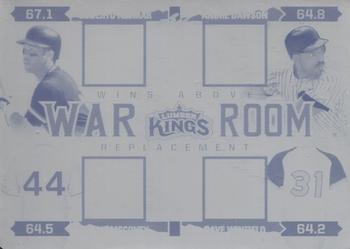 2020 Leaf Lumber Kings - W.A.R. Room Printing Plates Cyan #WR-09 Roberto Alomar / Andre Dawson / Willie McCovey / Dave Winfield Front