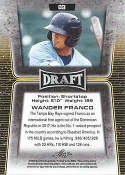 2020 Leaf Draft #03 Wander Franco Back