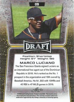 2020 Leaf Draft #05 Marco Luciano Back