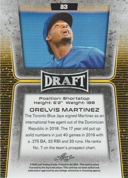 2020 Leaf Draft #23 Orelvis Martinez Back