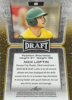 2020 Leaf Draft #25 Nick Loftin Back