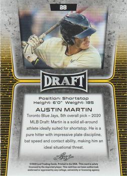2020 Leaf Draft #28 Austin Martin Back