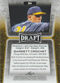 2020 Leaf Draft #34 Garrett Crochet Back