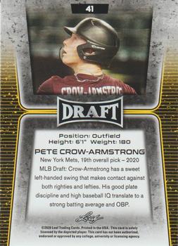 2020 Leaf Draft #41 Pete Crow-Armstrong Back