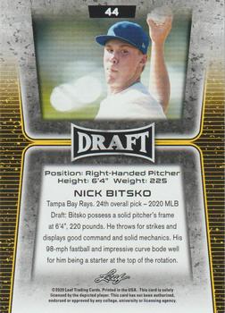 2020 Leaf Draft #44 Nick Bitsko Back