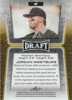 2020 Leaf Draft #47 Jordan Westburg Back