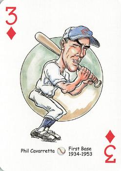 2005 Hero Decks Chicago Cubs Baseball Heroes Playing Cards #3♦ Phil Cavarretta Front