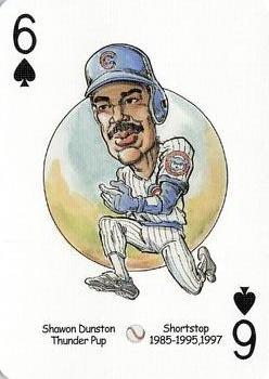 2005 Hero Decks Chicago Cubs Baseball Heroes Playing Cards #6♠ Shawon Dunston Front