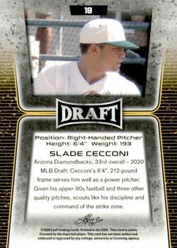 2020 Leaf Draft - Gold #19 Slade Cecconi Back