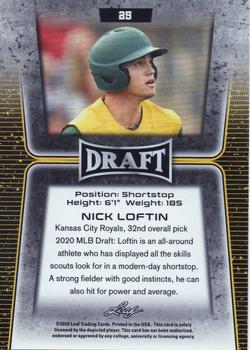 2020 Leaf Draft - Gold #25 Nick Loftin Back