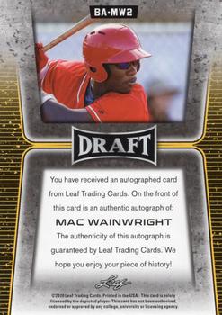 2020 Leaf Draft - Retail Autographs #BA-MW2 Mac Wainwright Back