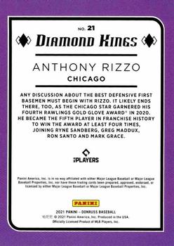 2021 Donruss #21 Anthony Rizzo Back