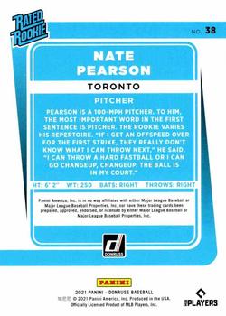 2021 Donruss #38 Nate Pearson Back