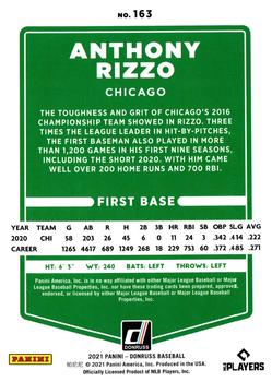 2021 Donruss #163 Anthony Rizzo Back
