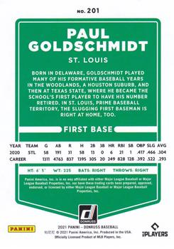 2021 Donruss #201 Paul Goldschmidt Back