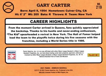 2021 Donruss #219 Gary Carter Back