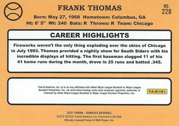 2021 Donruss #220 Frank Thomas Back