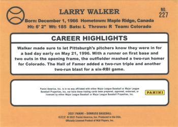 2021 Donruss #227 Larry Walker Back