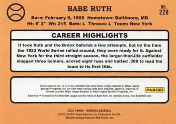 2021 Donruss #228 Babe Ruth Back