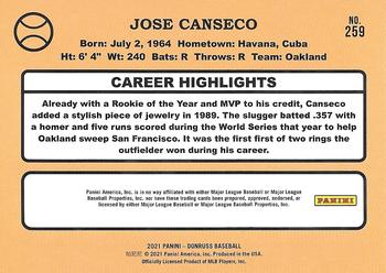 2021 Donruss #259 Jose Canseco Back