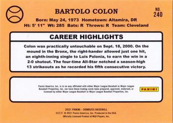 2021 Donruss #240 Bartolo Colon Back
