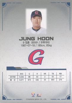 2020 SCC KBO League Golden Premium Collection #SCCGP-20/G17 Hoon Jung Back