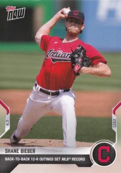 2021 Topps Now #47 Shane Bieber Front