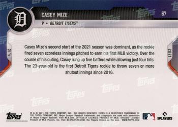 2021 Topps Now #67 Casey Mize Back