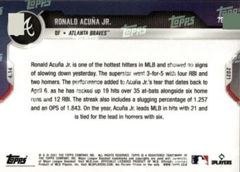 2021 Topps Now #78 Ronald Acuna Jr. Back