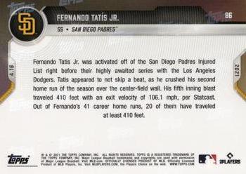 2021 Topps Now #86 Fernando Tatis Jr. Back