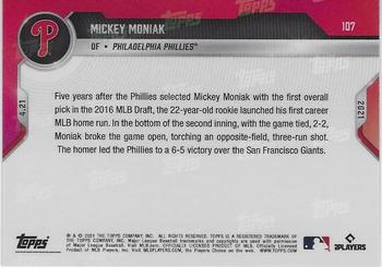 2021 Topps Now #107 Mickey Moniak Back