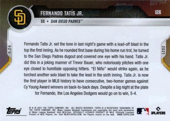 2021 Topps Now #126 Fernando Tatis Jr. Back
