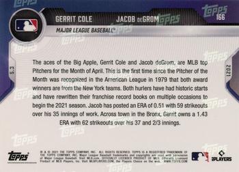 2021 Topps Now #166 Gerrit Cole / Jacob deGrom Back