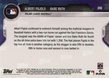 2021 Topps Now #286 Albert Pujols / Babe Ruth Back
