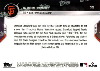 2021 Topps Now #326 Brandon Crawford Back