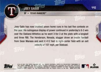 2021 Topps Now #440 Joey Gallo Back