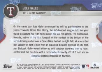 2021 Topps Now #471 Joey Gallo Back