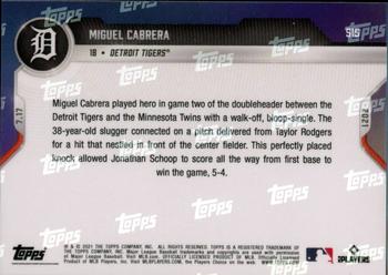 2021 Topps Now #515 Miguel Cabrera Back