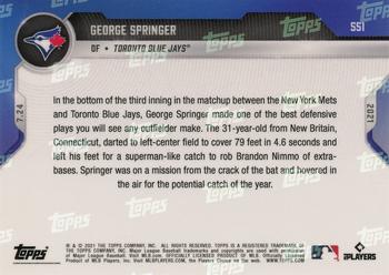 2021 Topps Now #551 George Springer Back