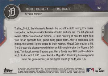 2021 Topps Now #565 Miguel Cabrera / Eric Haase Back