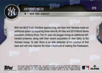 2021 Topps Now #573 Anthony Rizzo Back